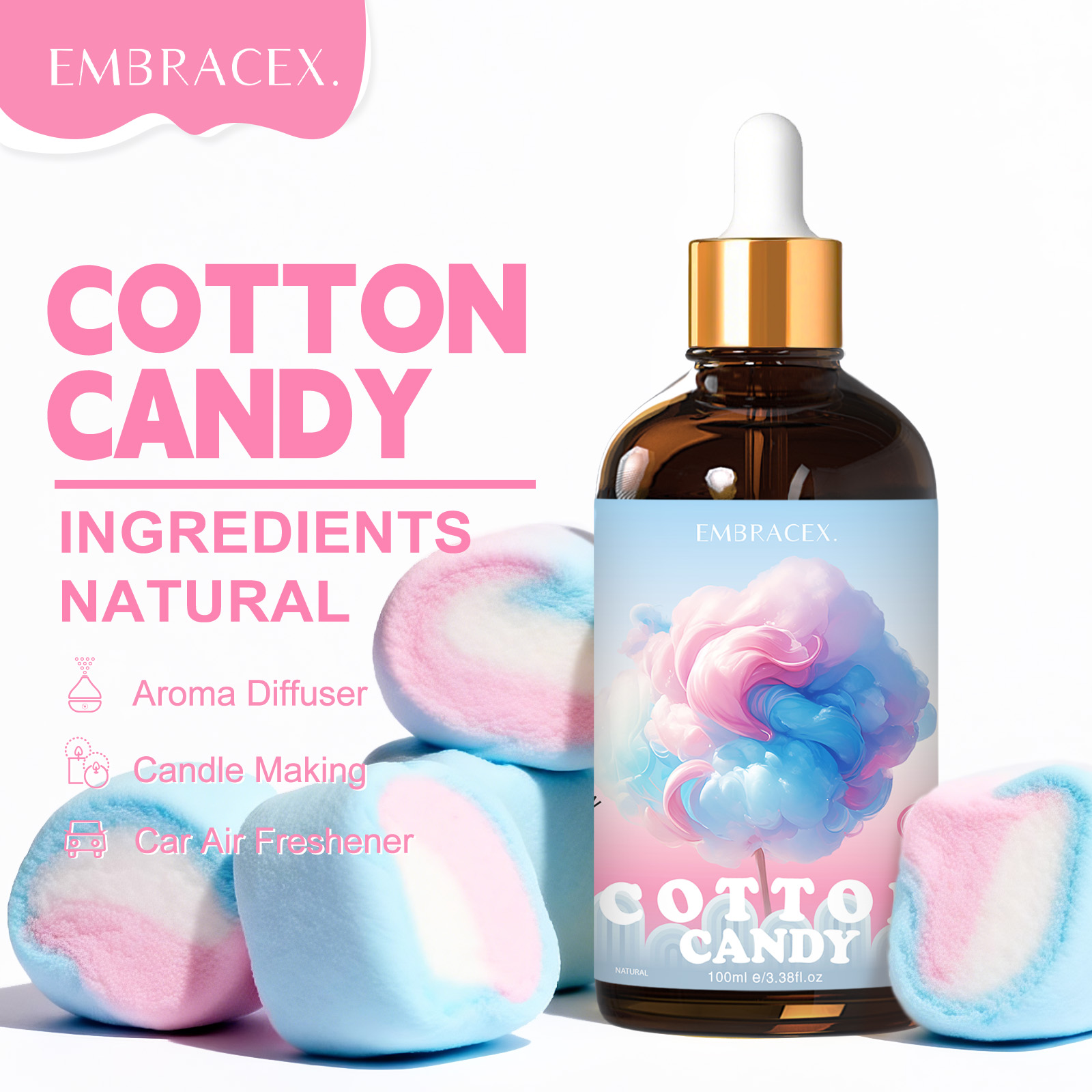 Candle Making Ingredients - 100ml Olejek Eteryczny Cotton Candy Do