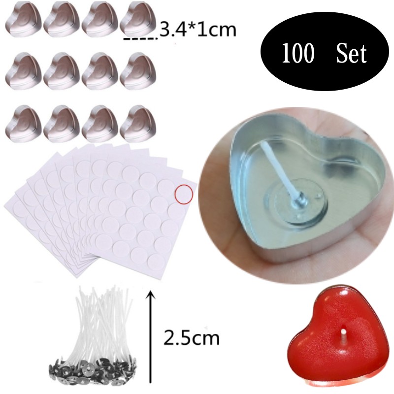 Candle Making Kits - 100 zestawów w kształcie serca Puste