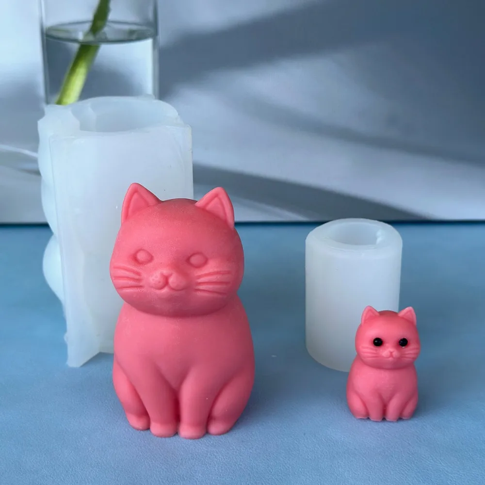 Candle Making Fat - 3D gruby kot zwierzęca silikonowa forma