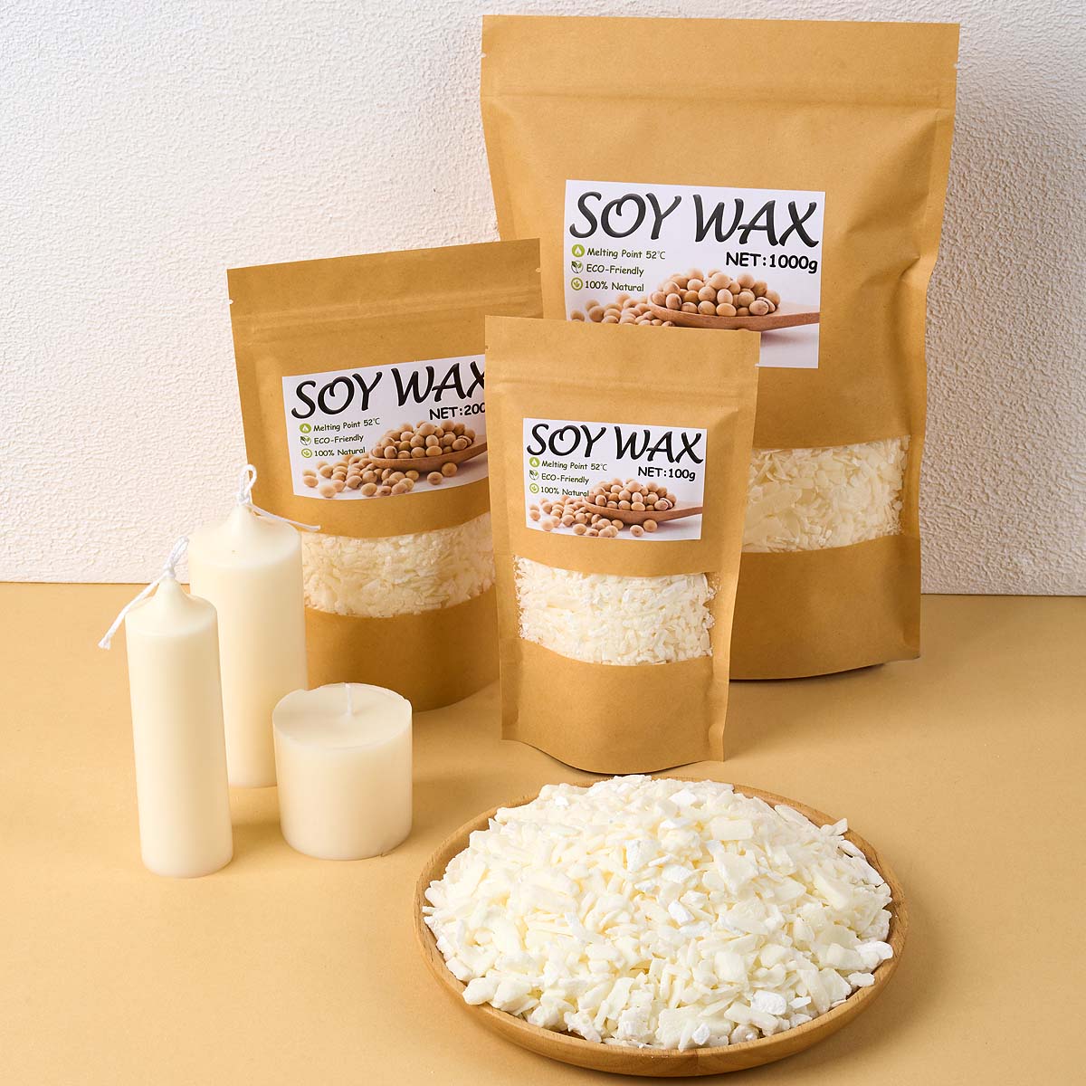 Candle Making Kits - 1-punktowy czysty biały wosk sojowy do