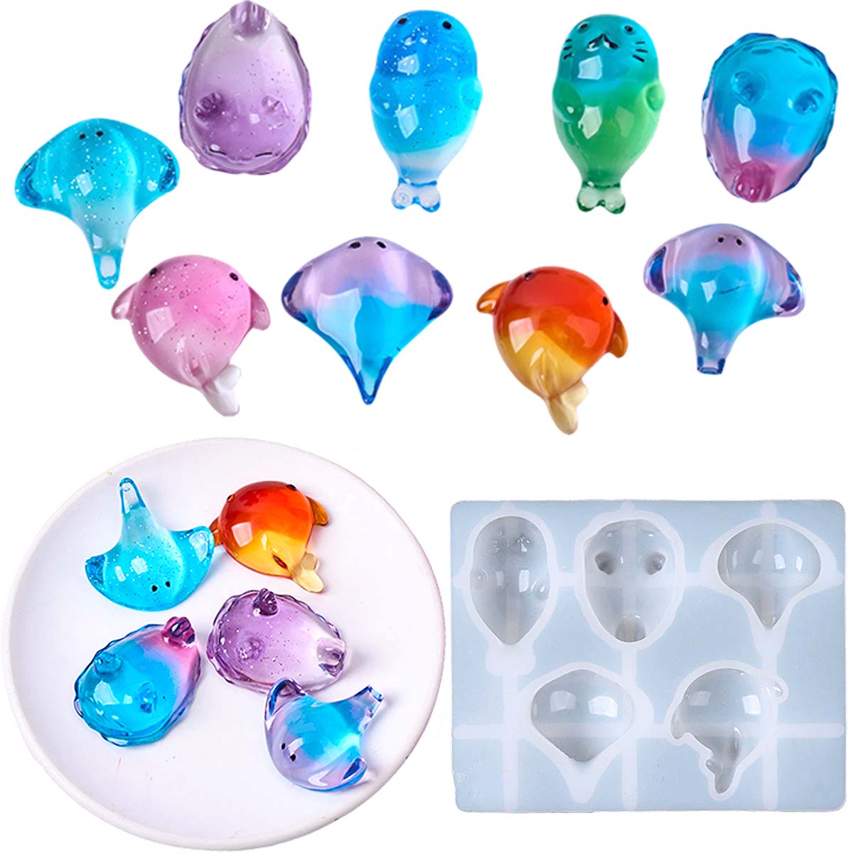 Candle Making Ideas - Forma Silikonowa 3D Kawaii Manta Ray